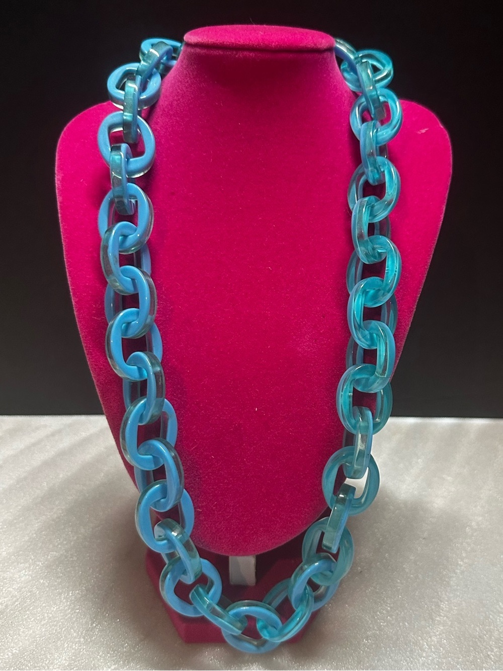 Ali-Khan Blue Chunky Chain Necklace - Women Jewelry